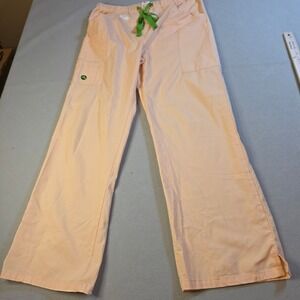 Crocs Medical Apparel Scrub Pants Peach Pink Green Drawstring Cargo Pocket Med